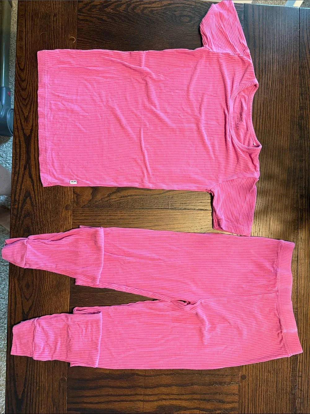 Little Sleepies Pink Ribbed Pajama Set